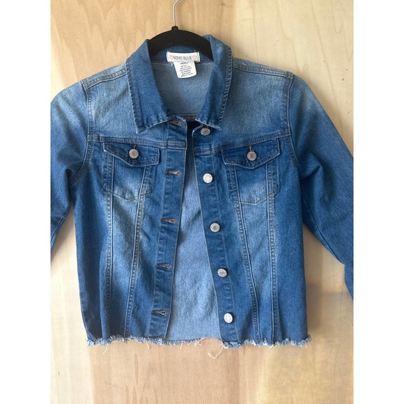 Soho Blue Jacket Girls 16 XL Denim Raw Hem - Picture 2 of 9
